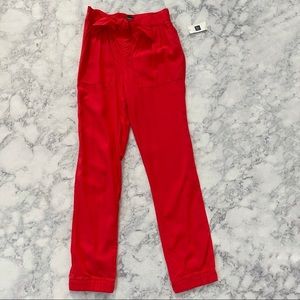 NEW! GAP Kids Girls Red Long Joggers Bow Pants Large